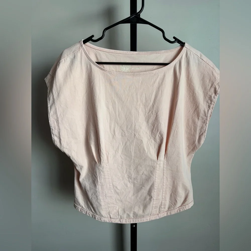 Pilcro by Anthropologie Corset Tee in Peach with Cap Sleeves - Picture 2 of 4